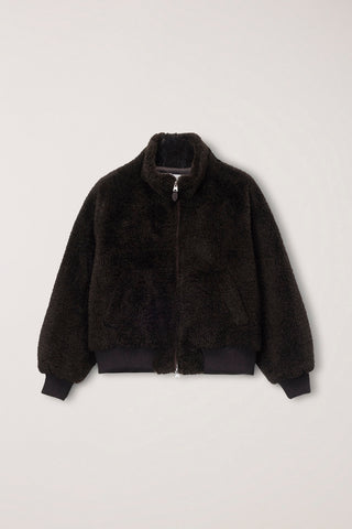 UNISEX BOA FLEECE BLOUSON DARK BROWN