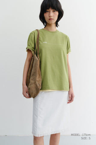 UNISEX MINIMAL LETTERING T-SHIRT OLIVE GREEN