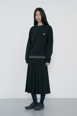 PLEATS LONG SKIRT BLACK