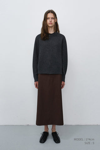 UNISEX CHUNKY ROLL NECK SWEATER CHARCOAL GREY