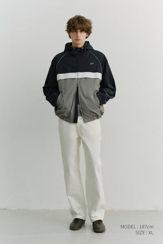 UNISEX BLOCKED WINDBREAKER NAVY