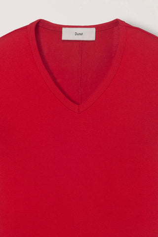 V-NECK SLIM TOP RED