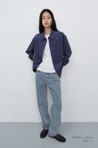 UNISEX CORDUROY SHIRT WASHED BLUE