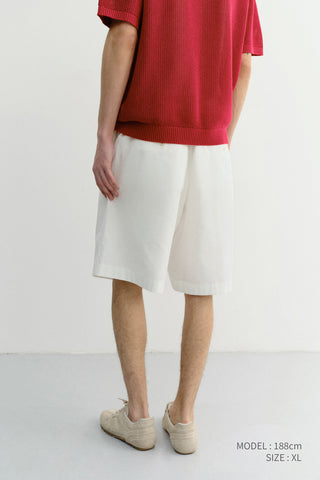 UNISEX PAJAMA BERMUDA SHORTS WHITE