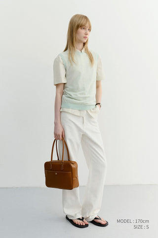 UNISEX SHEER LAYERING KNIT VEST MINT