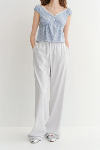 SUMMER WIDE JOGGER PANTS LIGHT MELANGE GREY