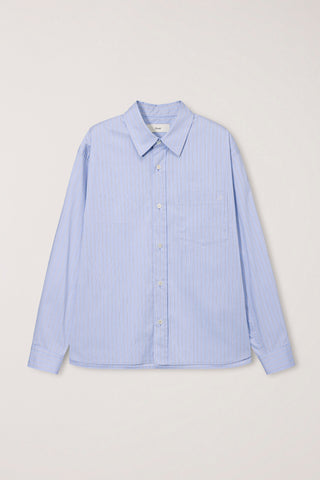 UNISEX CROPPED STRIPED SHIRT BLUE STRIPE