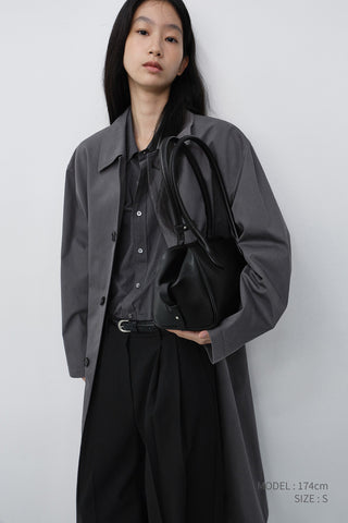 DOUBLE PLEATED WIDE SLACKS BLACK