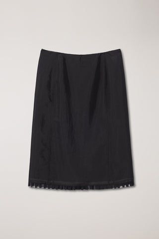 H-LINE LACED MIDI SKIRT BLACK