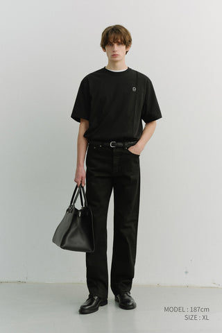 UNISEX LOGO CREASE T-SHIRT BLACK