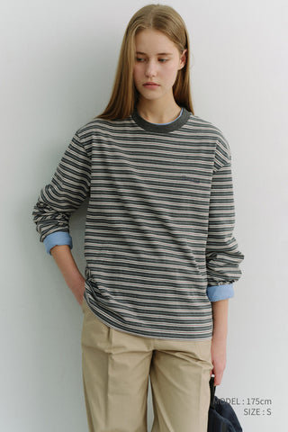 UNISEX STRIPED T-SHIRT GREY STRIPE
