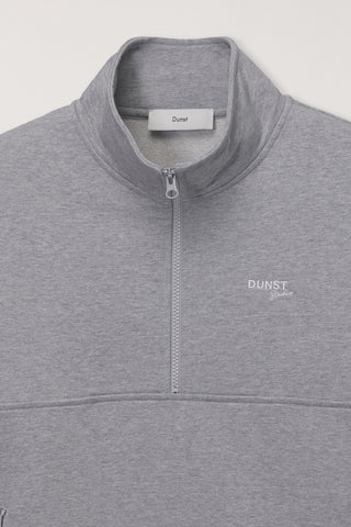 UNISEX RELAXED HALF ZIP-UP SWEATSHIRT MELANGE GREY