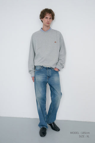 UNISEX DUNST LOGO CREASE SWEATSHIRT MELANGE GREY