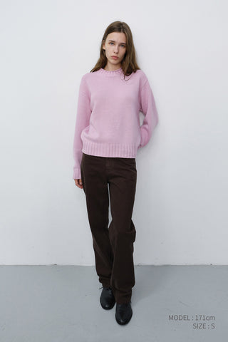 UNISEX CHUNKY ROLL NECK SWEATER SOFT PINK