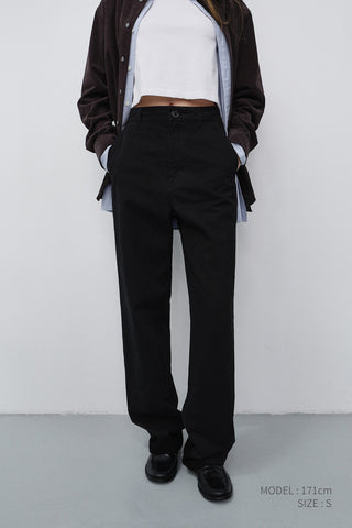 STRAIGHT CHINO SLACKS BLACK