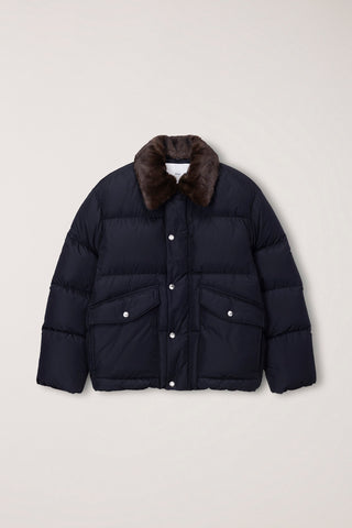 UNISEX COLLARED GOOSE DOWN JACKET BLACK