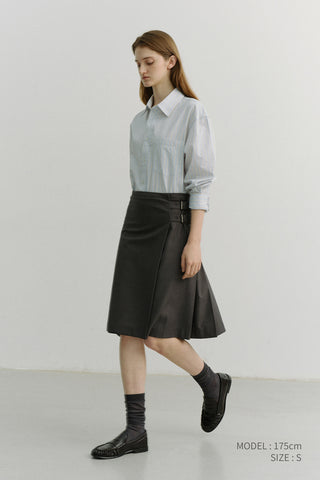 UNISEX OVERSIZED STRIPED SHIRT MISTY BLUE STRIPE