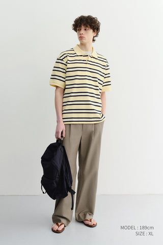 UNISEX STRIPED POLO SHIRT LEMON