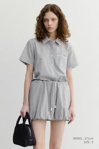 LACED CHECKED SHIRT BLUE CHECK