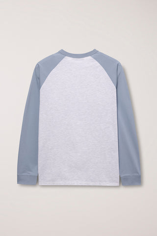 UNISEX RAGLAN T-SHIRT SKY BLUE LIGHT MELANGE GREY
