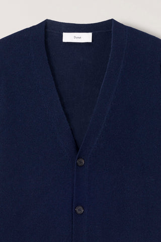 UNISEX V-NECK CARDIGAN BLUE NAVY