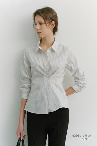 2-WAY ESSENTIAL STRIPED SHIRT GREY STRIPE