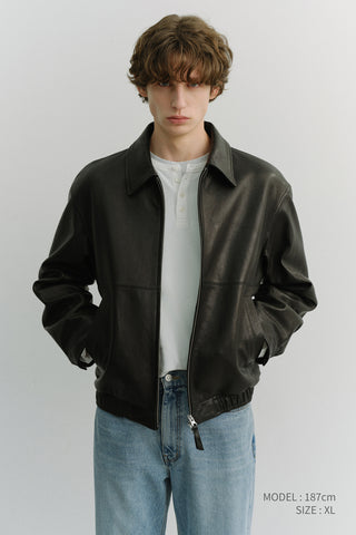 UNISEX DRIZZLER LEATHER JACKET BLACK