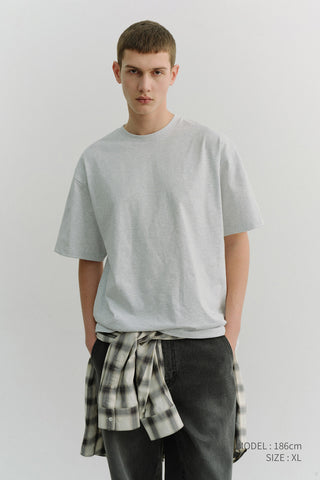 UNISEX LOOSE T-SHIRT LIGHT MELANGE GREY