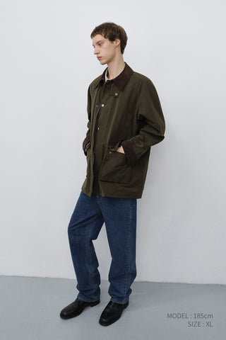 UNISEX WAXED COTTON HUNTING JACKET KHAKI