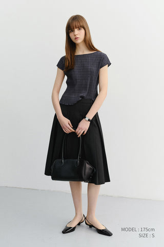 PLEATS BLOUSE CHARCOAL GREY