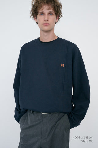 UNISEX DUNST LOGO CREASE SWEATSHIRT FRENCH NAVY