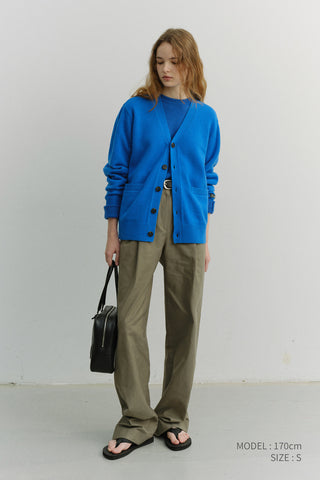 UNISEX BOYFRIEND KNIT CARDIGAN BLUE