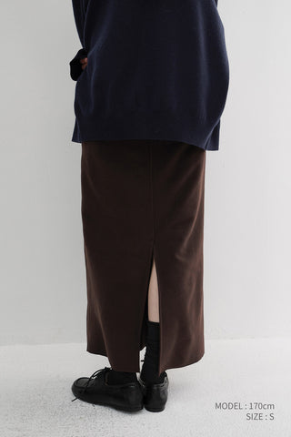 FLEECE MAXI SKIRT CHOCO BROWN