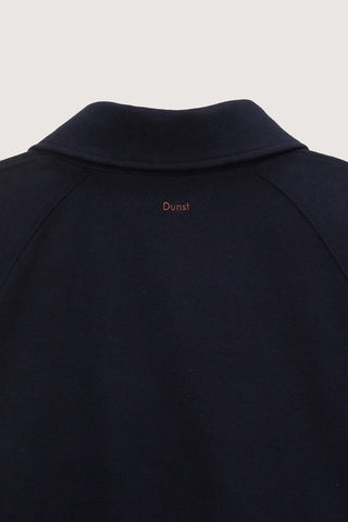 UNISEX LEATHER LOGO HALF ZIP-UP SWEATSHIRT FRENCH NAVY