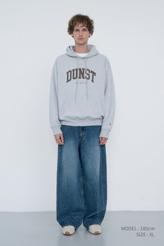 UNISEX ARCH LOGO HOODIE MID MELANGE GREY