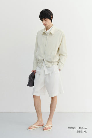 UNISEX PAJAMA BERMUDA SHORTS WHITE