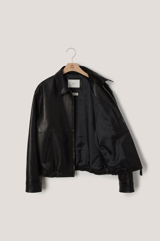 UNISEX DRIZZLER LEATHER JACKET BLACK
