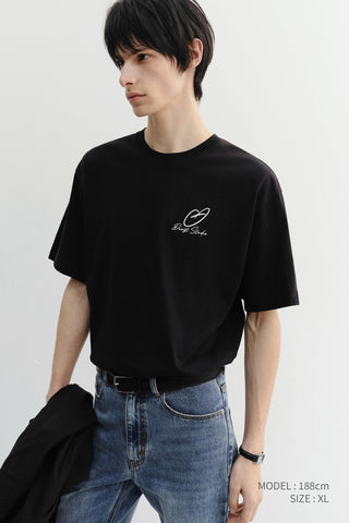 UNISEX HEART D LOGO T-SHIRT BLACK