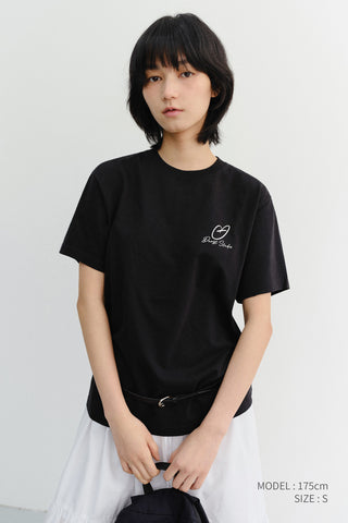UNISEX HEART D LOGO T-SHIRT BLACK