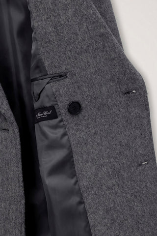 UNISEX LOOSE DOUBLE-BREASTED COAT GREY HERRINGBONE