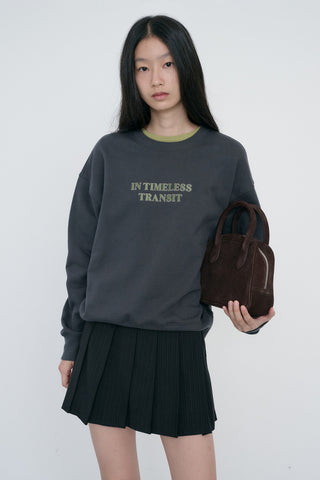 SUEDE BOSTON TOTE BAG DEEP BROWN