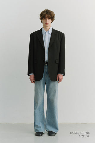 UNISEX OVERSIZED WOOL BLAZER BLACK