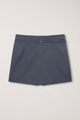 BELTED MINI SKIRT CHARCOAL GREY