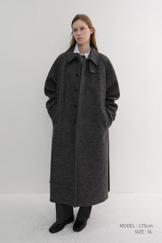 UNISEX RELAXED BALMACAAN COAT CHARCOAL GREY
