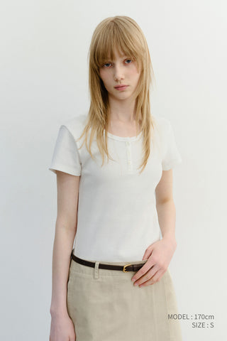 CLASSIC SCOOP NECK TOP IVORY