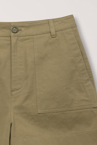 COTTON SAFARI SHORTS KHAKI BEIGE