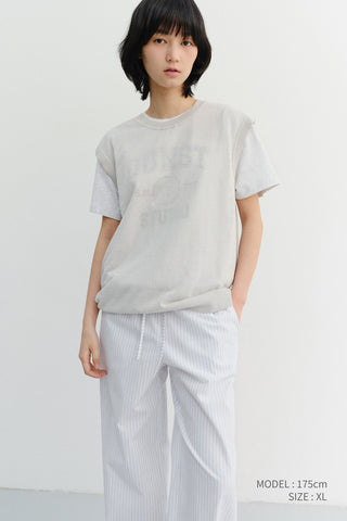 UNISEX SHEER LAYERING KNIT VEST LIGHT GREY