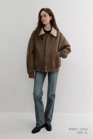 UNISEX VOLUME AVIATOR BLOUSON BROWN