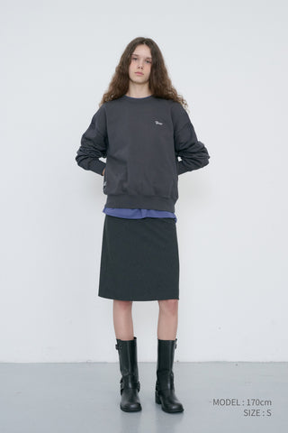 UNISEX GARMENT DYED SWEATSHIRT WASHED BLACK