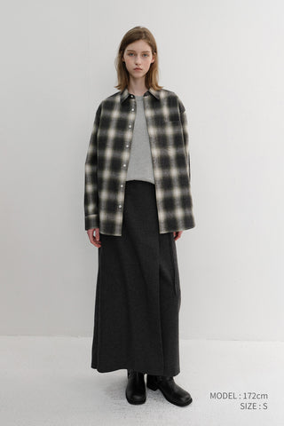 MAXI WRAP SKIRT CHARCOAL GREY